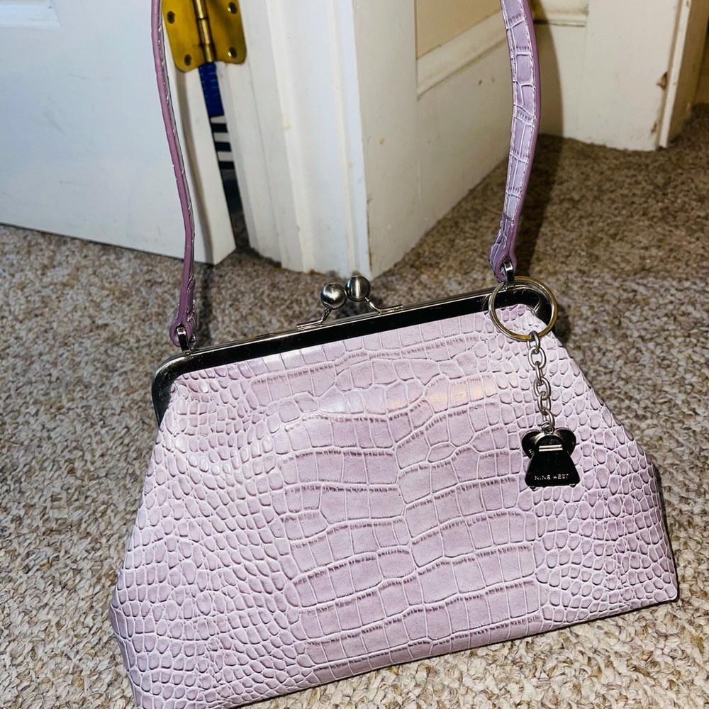 PURPLE SNAKE Print Purse Hand Bag NINE WEST